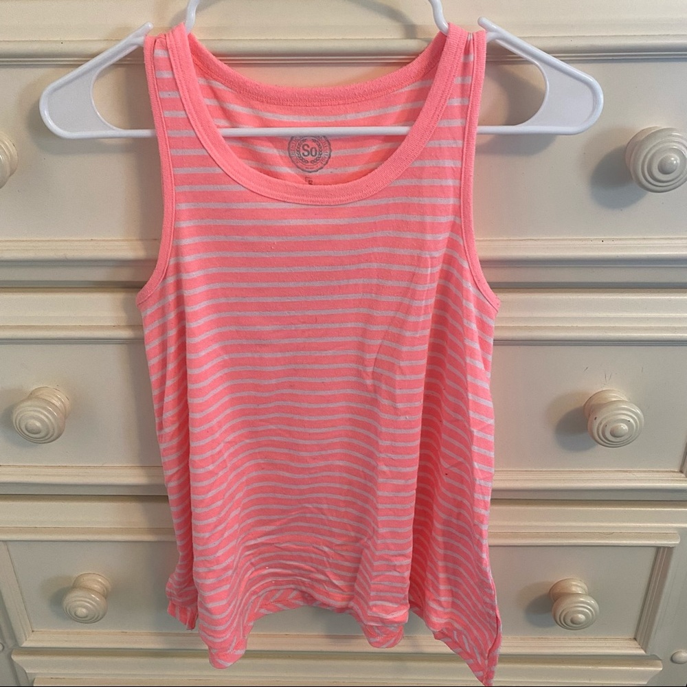 Neon Pink Girls Tank Top